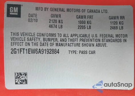 2010 Chevrolet Camaro 2Ss из США, поврежденный, VIN 2G1FT1EW6A9192884